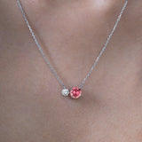 Birthstone Pendant Two Stones Necklace