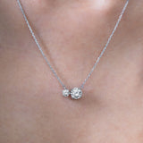 Birthstone Pendant Two Stones Necklace