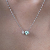 Birthstone Pendant Two Stones Necklace