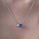 Birthstone Pendant Two Stones Necklace