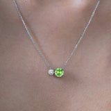 Birthstone Pendant Two Stones Necklace