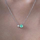 Birthstone Pendant Two Stones Necklace