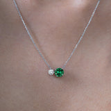 Birthstone Pendant Two Stones Necklace