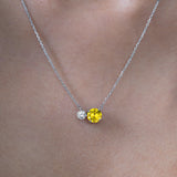 Birthstone Pendant Two Stones Necklace