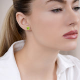 3.5 Carat Round Cut Birthstone Halo Milgrain Stud Earrings