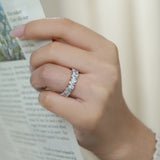 8.75 Carat Pear Cut Cubic Zirconia Eternity Anniversary Ring - Classic Prong Style Wedding Ring in White Gold Plating for Women