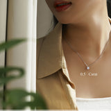 Lab Diamond Round Cut Solitaire Necklace