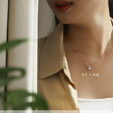 Lab Diamond Round Cut Solitaire Necklace