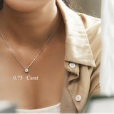 Lab Diamond Round Cut Solitaire Necklace