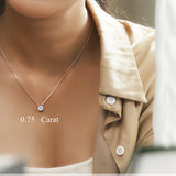 Lab Diamond Round Cut Solitaire Necklace