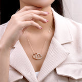 Lab Grown Diamond Interlocking Heart Shape Pendant Necklace
