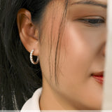 Lab Diamond Six Stones Classic Hoop Earrings