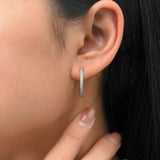 Lab Diamond Round Cut Classic Hoop Earrings