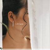 1 Carat Round Cut Lab Diamond Linear Drop Earrings
