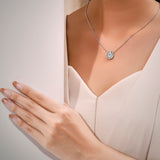 2 Carat Pear Cut Vintage Filigree Necklace - Moissanite Pendant in 18K White Gold Plating for Women