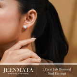 1-Carat Round Cut Stud Earrings