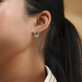 Modern Swirl Teardrop Stud Earrings – Elegant Silver Fashion Jewelry