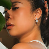 Elegant White Stone Dangle Earrings – Classic Fashion Jewelry