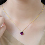 3.75 Carat Birthstone Dangling Round Cut Necklace