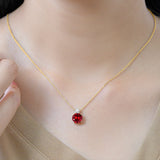 3.75 Carat Birthstone Dangling Round Cut Necklace
