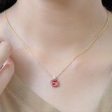 3.75 Carat Birthstone Dangling Round Cut Necklace