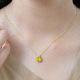 3.75 Carat Birthstone Dangling Round Cut Necklace