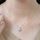 3.75 Carat Birthstone Dangling Round Cut Necklace