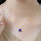 3.75 Carat Birthstone Dangling Round Cut Necklace
