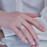 Double Halo 1.25 ct Princess Moissanite Infinity Bridal Set