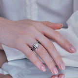 Double Halo 1.25 ct Princess Moissanite Infinity Bridal Set