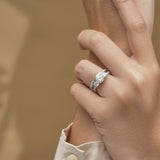 2 Ct Round Lab Diamond Twist Three Stone Bridal Set
