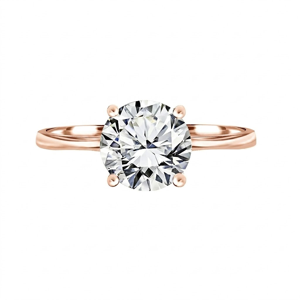 1 Carat Round Lab Diamond Four Prongs Solitaire Engagement Ring