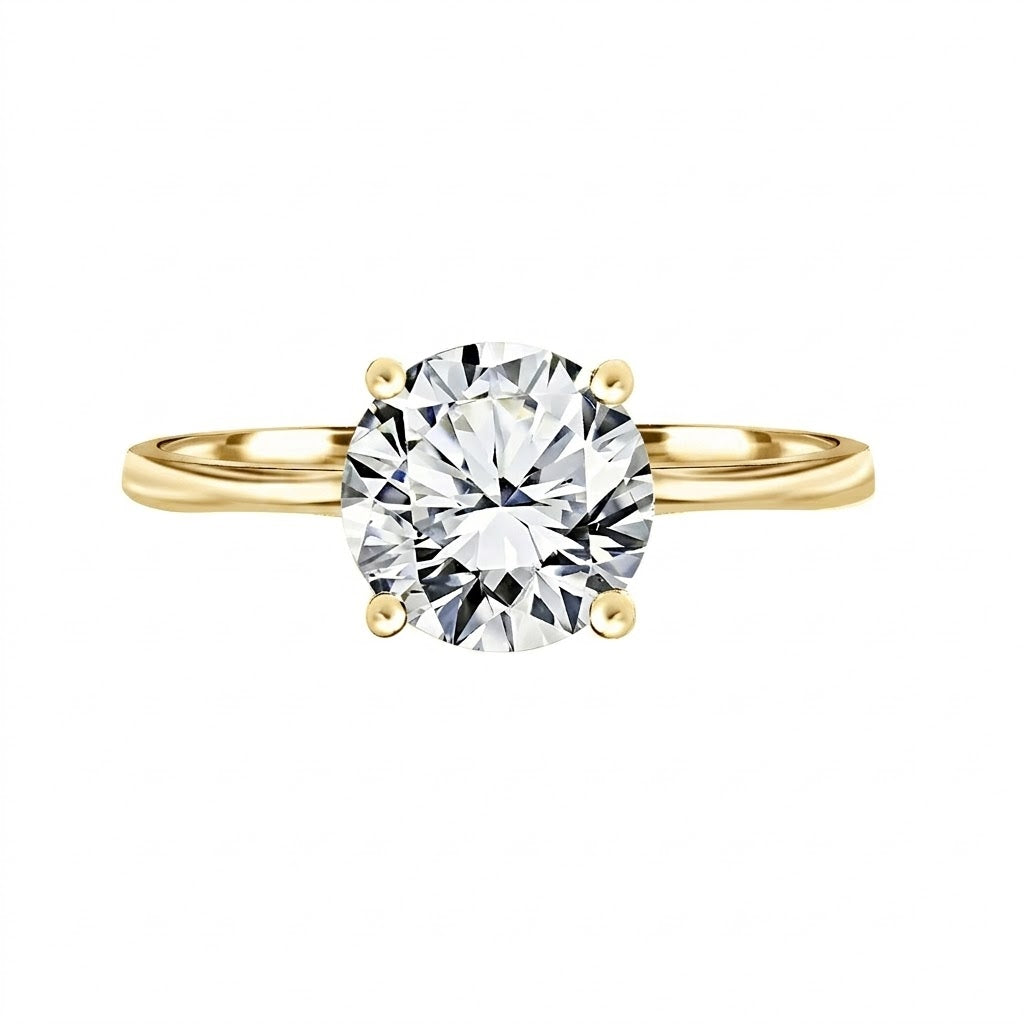1 Carat Round Lab Diamond Four Prongs Solitaire Engagement Ring