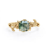 1 ct Cushion Green Moss Agate Nature Inspired Engagement Ring