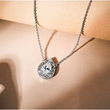2 Carat Halo Moissanite Vintage Inspired Pendant Necklace