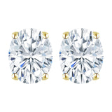 Certified 4 Prong 4 Carat Oval Cut Moissanite Solitaire Stud Earrings In 18K Rose Gold Plating Over Silver