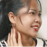 Lab Diamond Bezel Set Leverback Drop Earrings