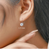 Lab Diamond Bezel Set Leverback Drop Earrings