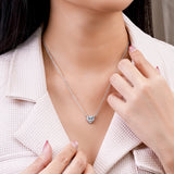 2 Carat Heart Shape Cubic Zirconia Birthstones Halo Necklace