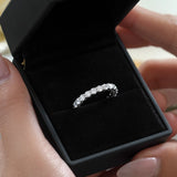 3.75 Carat Round Cut Cubic Zirconia Eternity Anniversary Ring - Classic Prong Style Wedding Ring in White Gold Plating for Women