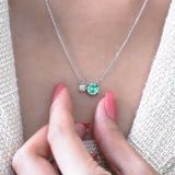 Birthstone Pendant Two Stones Necklace