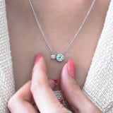 Birthstone Pendant Two Stones Necklace