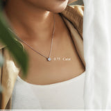 Lab Diamond Round Cut Solitaire Necklace