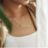 Lab Diamond Round Cut Solitaire Necklace