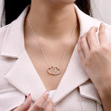 Lab Grown Diamond Interlocking Heart Shape Pendant Necklace