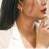 Lab Diamond Six Stones Classic Hoop Earrings