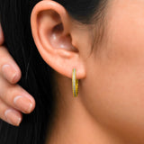 Lab Diamond Round Cut Classic Hoop Earrings