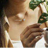 Lab Diamond Round Cut Solitaire Necklace