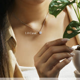 Lab Diamond Round Cut Solitaire Necklace