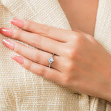 2.7 Carat Flower Inspired Moissanite Engagement Ring - 18K White Gold Plating Promise Ring for Women